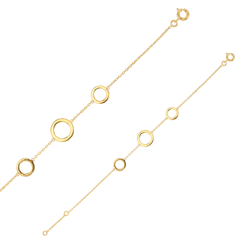 Bracelet avec 3 cercles en plaqué or