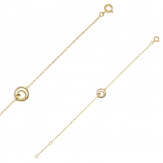 Bracelet avec c¶ur et oxydes encerclés, plaqué or