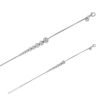 Bracelet avec des boules de tailles différentes argent 925/1000 rhodié