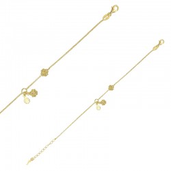 Bracelet avec deux trèfles et une coccinelle ajourée en argent 925/1000 rhodié