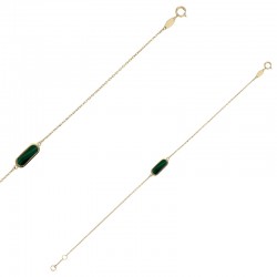 Bracelet avec malachite, Or 375/1000