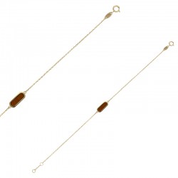 Bracelet avec oeil de tigre, Or 375/1000