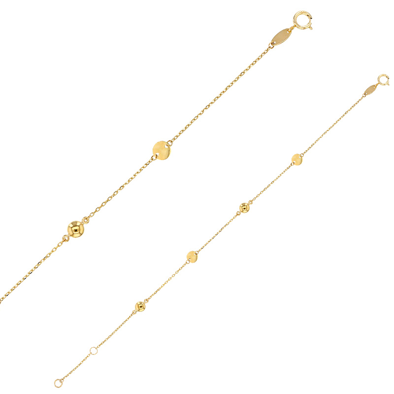 Bracelet avec 4 ronds en Or 375/1000