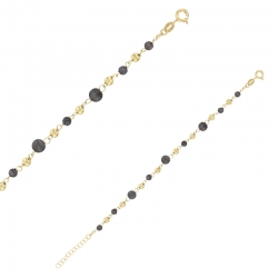 Bracelet boules en argent 925/1000 doré et ruthénium