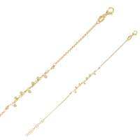 Bracelet boules en pampille, argent 925/1000 doré