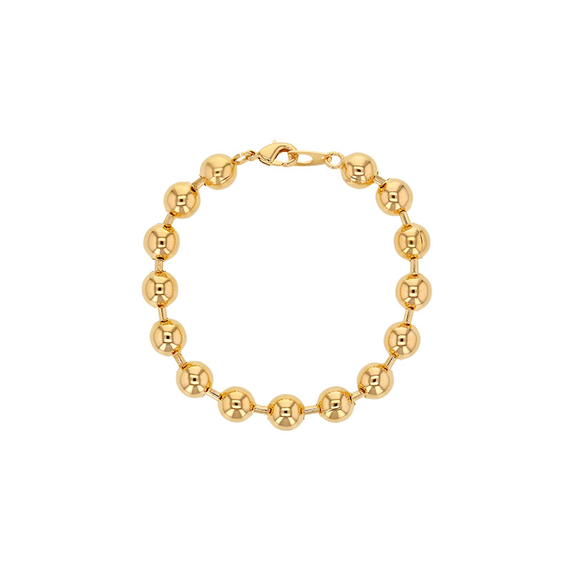Bracelet boules 8mm, plaqué or