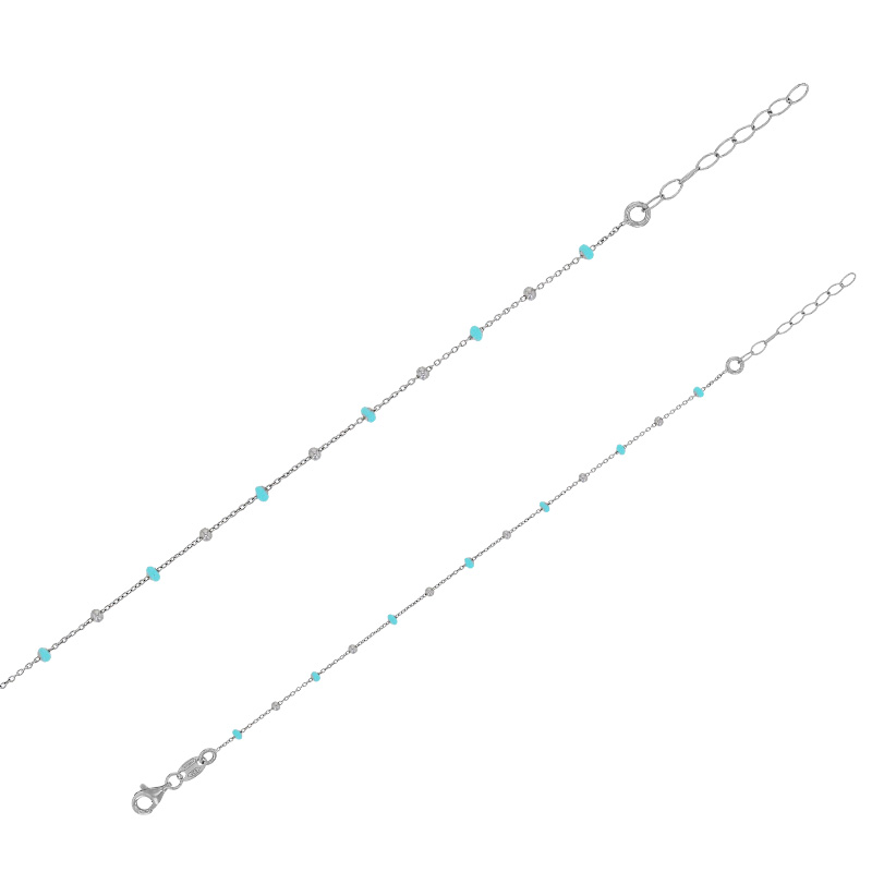 Bracelet boules rouge orangé en émail, argent 925/1000 doré