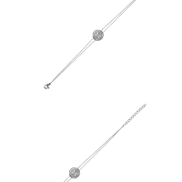 Bracelet Bouton en acier avec double chaînes