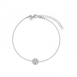 Bracelet câble boule lisse diam. 8mm, argent 925/1000 rhodié