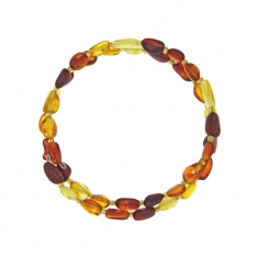 Bracelet câble en ambre citrine, miel, cognac et cerise
