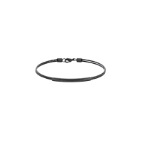 Bracelet câble noir orné d'un tube et fermé acier