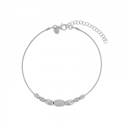 Bracelet câble ovales brossés, argent 925/1000 rhodié
