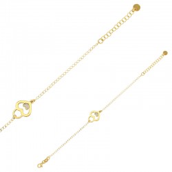 Bracelet cadenas forme coeurs argent 925/1000 doré et blanc