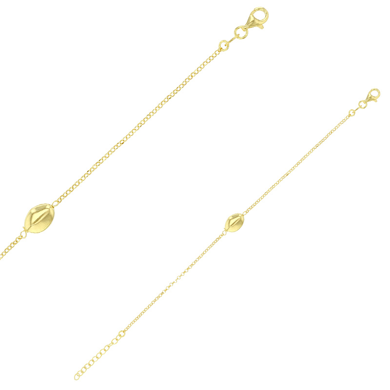 Bracelet caillou en argent 925/1000 doré