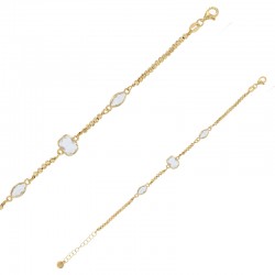 Bracelet carré et gouttes oeil de chat bleu foncé, cristal perles diamantées argent 925/1000 rhodié