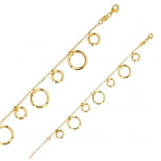 Bracelet cercles ajourés en argent 925/1000 doré