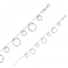 Bracelet cercles ajourés en argent 925/1000 rhodié