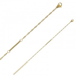 Bracelet chaîne doré avec fermoir mousqueton et chaîne d’extension