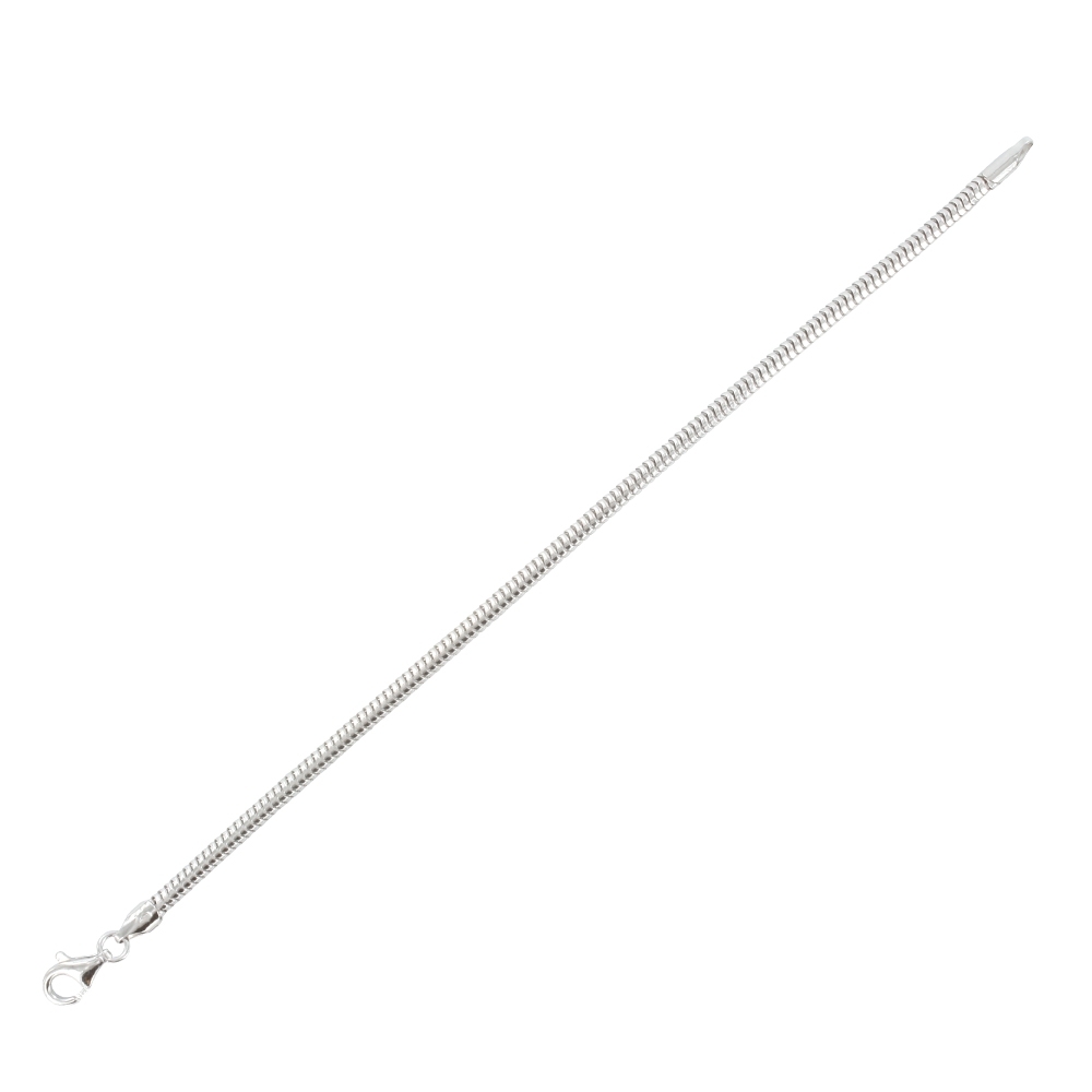 Bracelet classique 20cm argent 925/1000 rhodié avec fermoir menotte