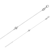 Bracelet coeur bombé lisse en argent 925/1000 platiné