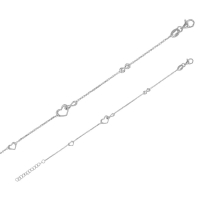 Bracelet coeurs infinis entrelacés, argent 925/1000 platiné