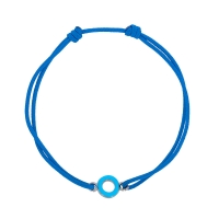 Bracelet cordon turquoise, cercle avec émail, argent 925/1000 rhodié