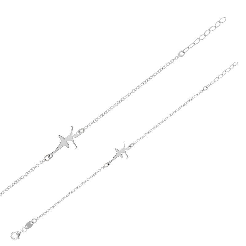 Bracelet danseuse en argent 925/1000 rhodié