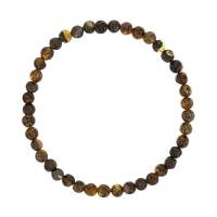 Bracelet élastique, ambre verte ronde