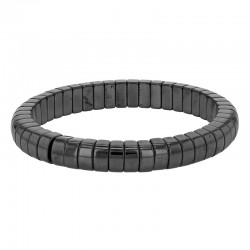Bracelet élastique arrondi en hématite