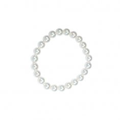 Bracelet élastique avec Perles de Majorque blanches et ø 8 mm