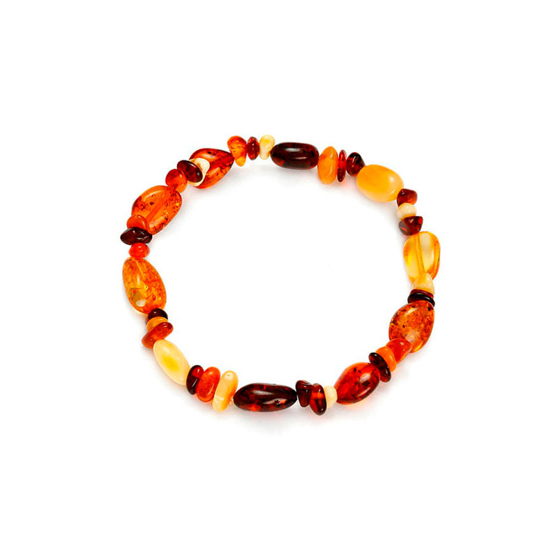 Bracelet élastique en ambre de formes diverses
