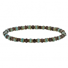 Bracelet élastique en hématites et magnésites plates et boules