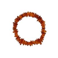 Bracelet élastique en pierres d'Ambre cognac