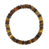 Bracelet élastique forme arrondie ambre cognac, miel, vert et cerise