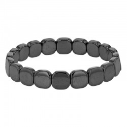 Bracelet élastique forme carré en hématite