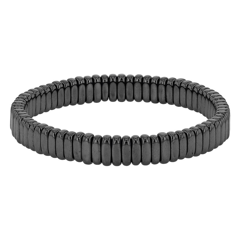 Bracelet élastique ovales en hématite