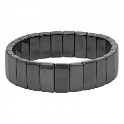 Bracelet élastique rectangles en hématite
