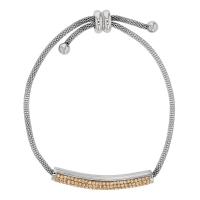 Bracelet en acier avec des cristaux dorés, fermoir coulissant