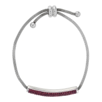 Bracelet en acier avec des cristaux violets, fermoir coulissant