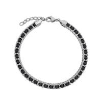 Bracelet en acier et nylon noir