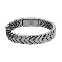 Bracelet en acier, maille queue de renard et fermoir à clip