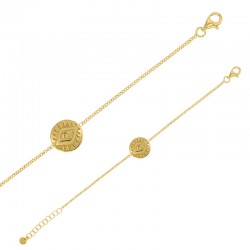 Bracelet en Argent 925/1000 doré motif rond avec oeil
