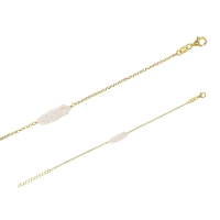 Bracelet en argent 925/1000 doré orné d'une perle synthétique allongée