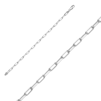 Bracelet en argent 925/1000 - maille forçat allongée