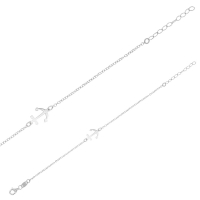 Bracelet en argent 925/1000 rhodié avec ancre