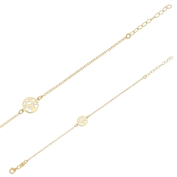 Bracelet en argent 925/1000 rhodié avec arbre de vie ajouré