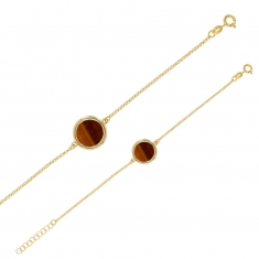 Bracelet en argent 925/1000 rhodié avec motif rond et nacre