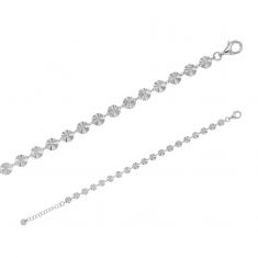Bracelet en argent 925/1000 rhodié motif disques ciselés