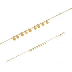 Bracelet en argent 925/1000 rhodié - petites boules et pampilles rondes