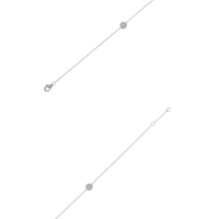 Bracelet en argent 925/1000 rhodié rond avec oxydes de zirconium